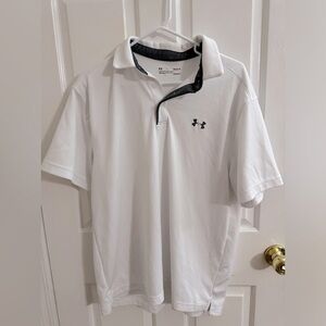 Men’s under Armour white polo shirt. Size large. Men’s under armour.